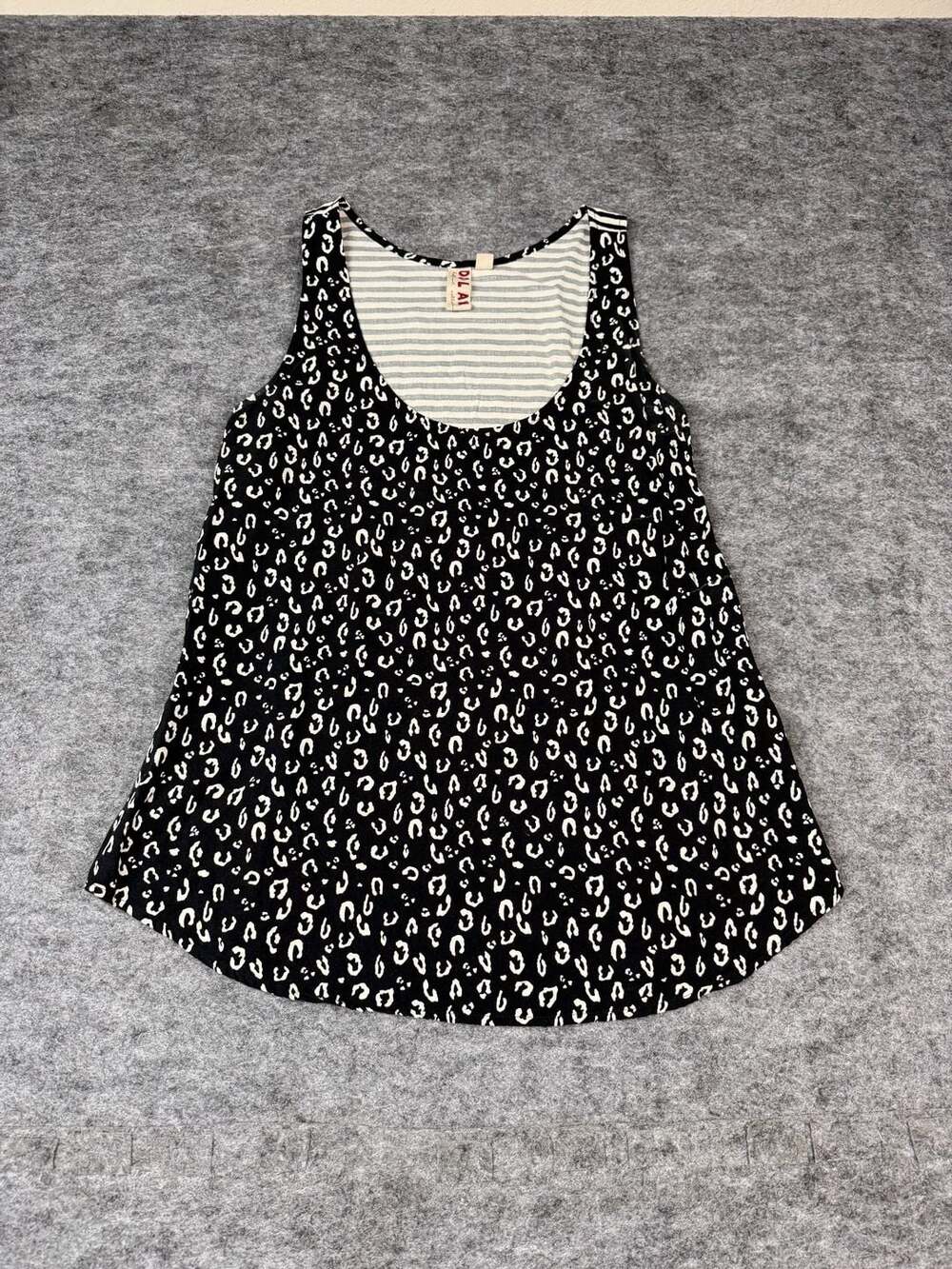 Dolan Tank Top Size M Animal Print Stripe Mix Media Swing